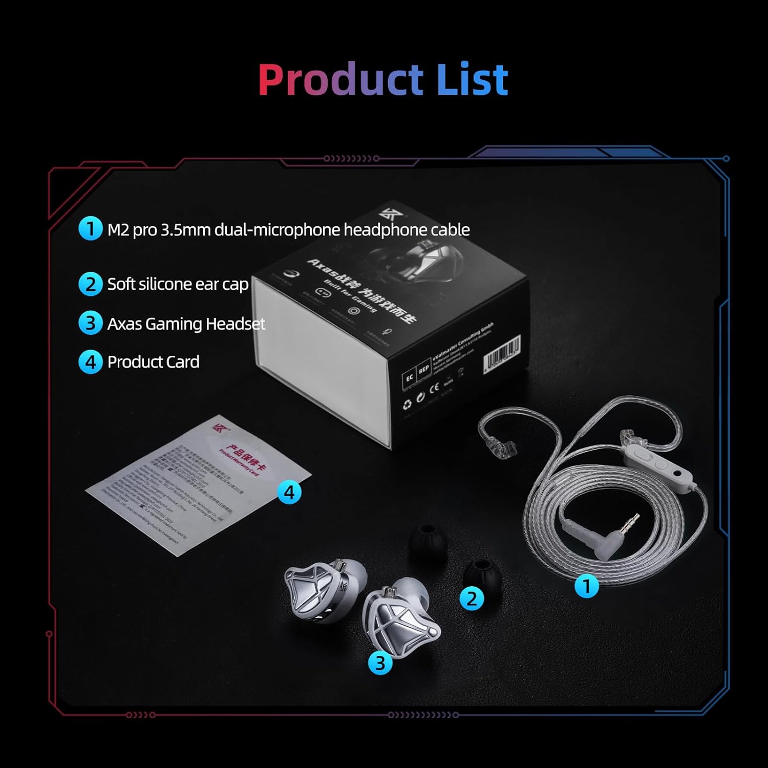 KZ Axas Gaming Earbuds Wired for PS4 PC Xbox PS5, Noise Isolation IEM for Gaming with Low Latency, Comfort-Fit Earphones for Laptop, Consoles and Mobile (Black, Nomic) - Image 8