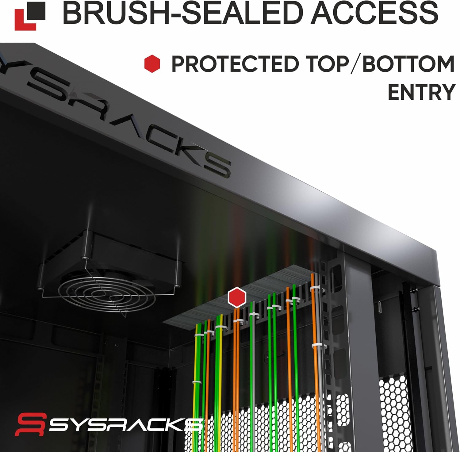 Sysracks 18U Wall Mount Server Rack Cabinet, 19” Locking Network Rack, 24” Deep, Glass Door, with Fan, PDU and Shelf - Image 6