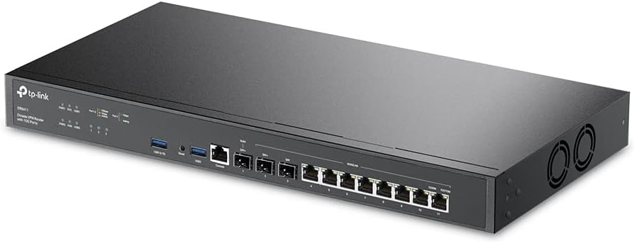 TP-Link ER8411 Quad-Band Enterprise Wired 10G VPN Router | Up to 10 WAN Ports | High Network Capacity | SPI Firewall | Omada SDN | Load Balance | Lightning Protection | 5 Yr Warranty - Image 3