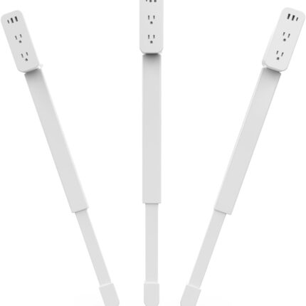 Electrical Outlet Extender Stick 3pack | 180° Swivel | Extends 23-35 in for Hard-to-Reach Places | 2 AC Outlets + 3 Ports (USB-C/USB-A) for Bed, Dorm, Office & Sofa