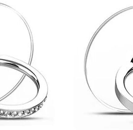 Cell Phone Ring Stand Holder，2Pcs Transparent Finger Ring Kickstand，360 Degree Rotation Hand Phone Ring Grip for All Mobile Phone(Round)