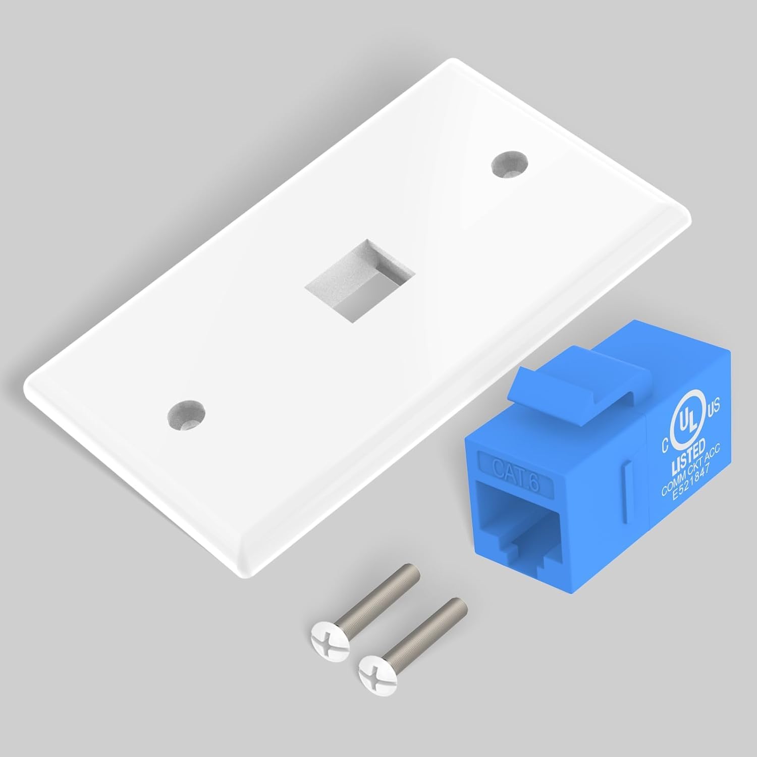 VCE Ethernet Wall Plate (UL-listed) 1-Pack, CAT6 Ethernet Wall Outlet Female to Female, Compatible with CAT6/CAT5E/CAT5 Cabels, Blue - Image 7
