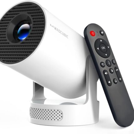 Magcubic Mini Projector with WiFi 6 and Bluetooth 5.4, Portable Projector 4K Support, 5W Soundbase Speaker, Auto Vertical Keystone 180°Rotatable Smart Proyector for Movie Home Outdoor