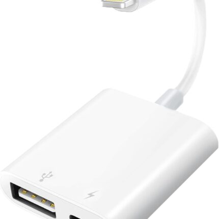 Lightning to USB Camera Adapter with Charging Port for iPhone Portable USB 3.0 Female OTG Cable for iPad to Connect Card Reader USB Flash Drive U Disk Microphone Keyboard Mouse Hubs Midi