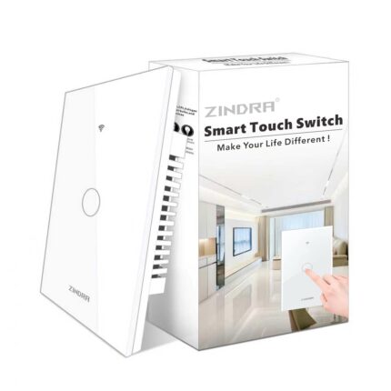 Smart Touch Wall Light Switch with Matter, Tempered-Glass Panel, Neutral Wire Required, Single-Pole, 2.4GHz Wi-Fi, App/Voice Control with Alexa/Google/Apple Home, Timers & Schedules – 1 Gang 120x72mm