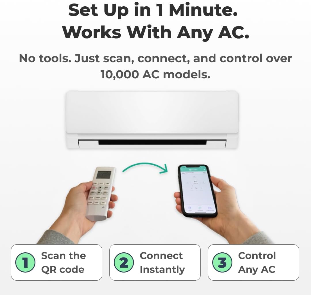 Sensibo Sky, Smart Wireless Air Conditioner Controller. Quick & Easy DIY Installation. Maintains Comfort with Energy Efficient. Automatic Wifi Thermostat Control App. Google, Alexa and Siri Compatible - Image 4