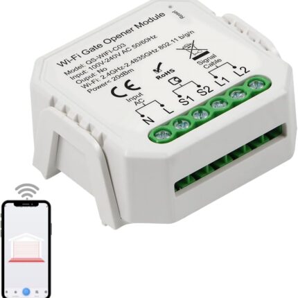 Alpha Smart Garage & Gate Opener with Geofencing, WiFi Remote Controller with App, Compatible with Alexa, Google Home and Assistant, Wireless Door Opener, Door Alert, No Hub Required