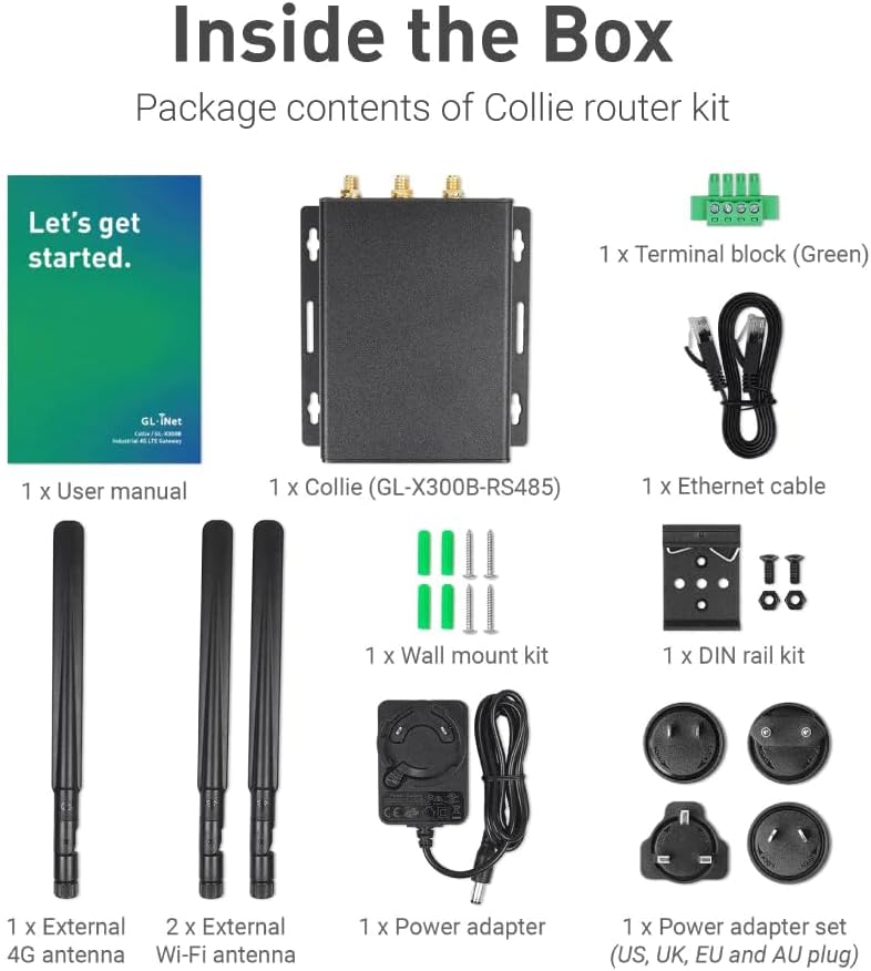 GL-X300B (Collie) 4G LTE VPN Industrial Wireless Gateway, External Full-Band 4G Antennas, Hardware Watchdog, at Command, DNS Encryption, 2.4GHz ONLY (RS485) - Image 7