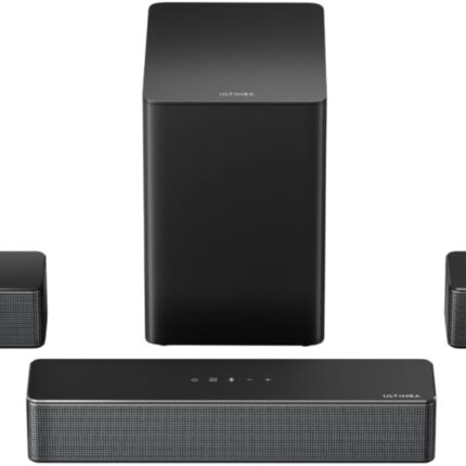 ULTIMEA 7.1ch Soundbar with Wireless Subwoofer, Virtual Surround Sound System for TV, App Control, 410W Peak Power, Sound bar for TV, 4 Wired Surround Speakers, Home Theater Sound System Poseidon D70