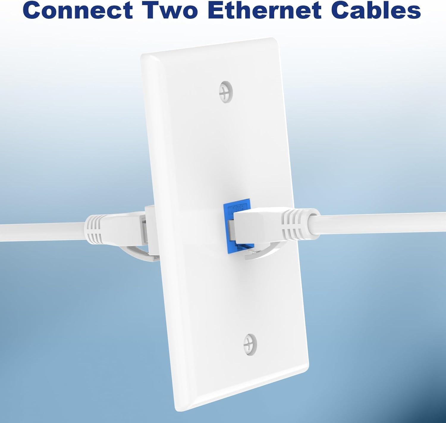 VCE Ethernet Wall Plate (UL-listed) 1-Pack, CAT6 Ethernet Wall Outlet Female to Female, Compatible with CAT6/CAT5E/CAT5 Cabels, Blue - Image 3