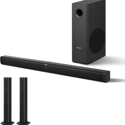 Sound Bar with 5.5 Inch Subwoofer - Detachable 2-in-1, 2.1-Channel Deep Bass Surround Sound System, Bluetooth 5.3 & RCA, for TV, PC Gaming & Home Theater