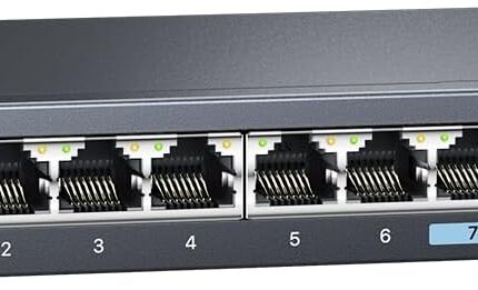 BrosTrend 2.5Gb Switch, Unmanaged 8 Port Ethernet Switch 2.5 Gigabit Supports Static Link Aggregation & VLAN, Fanless, Desktop Wall Mount, Multi Gig Splitter for Gaming, NAS, PC, Lifetime Protection