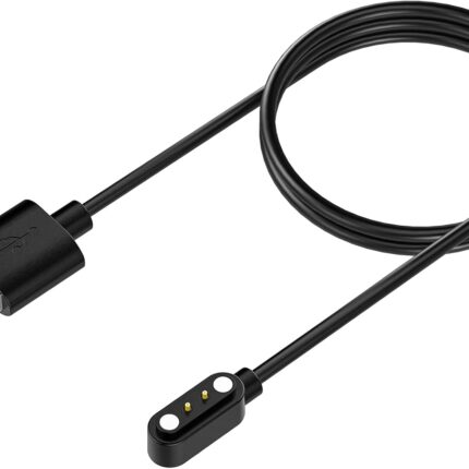 TiMOVO 3.3FT Smart Watch Charger Compatible with YAMAY Letsfit VeryFitPro, Magnetic USB Smartwatch Charging Cable for Willful SW021 SW023 SW025/Umidigi Uwatch 3S 3 2 2S, Black