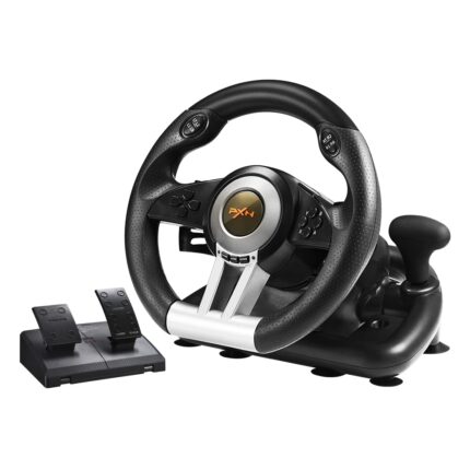 PXN PC Racing Wheel, V3II 180 Degree Universal Usb Car Sim Race Steering Wheel with Pedals for PS3, PS4, Xbox One, Xbox Series X/S, Switch (Black)