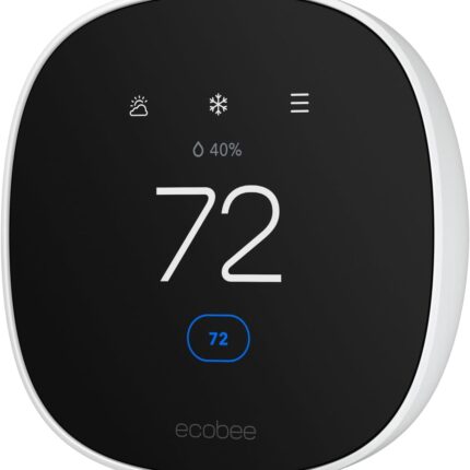 ecobee Smart Thermostat Essential - Energy Star Certified programmable Wi-Fi Thermostat - Works with Siri, Alexa, and Google Assistant