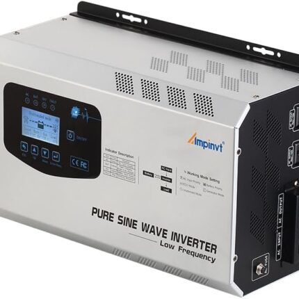 Ampinvt 3000W Peak 9000W Pure Sine Wave Power Inverter Charger,DC 12V to 120V AC for Home RV Camper with LCD Display,Low Frequency Power Inverter