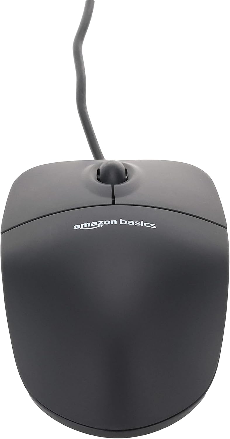 Amazon Basics 3-Button USB Wired Mouse with Scrolling and Tracking - Standard, Black - Image 6