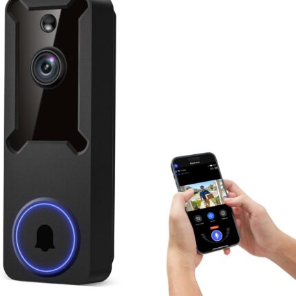 Wireless Wi-Fi Video Doorbell Camera with Two Way Audio, AI Human Detection, 2-Way Talk,Night Vision and Cloud Storage, 2.4G Wi-Fi only