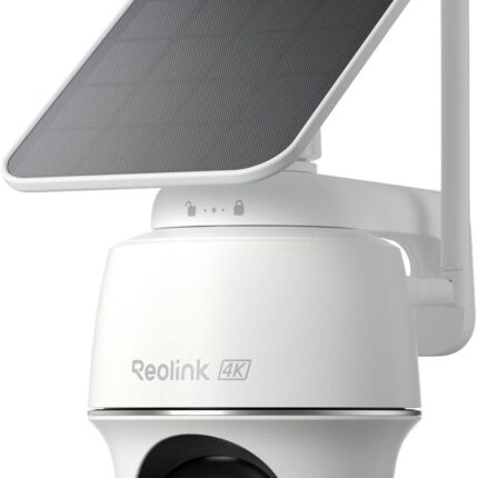 REOLINK First 4K Solar Security Cameras Wireless Outdoor, Argus PT Ultra+Solar Panel, 360° Pan Tilt Auto-Tracking, 8MP Color Night Vision, 2.4/5 GHz Wi-Fi 6, No Subscriptions, Home Hub Compatible