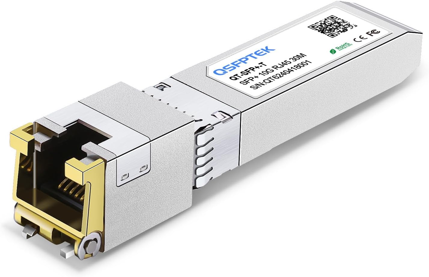 10GBASE-T SFP+ to RJ45 Transceiver, 10G Ethernet Copper Module, Optical SFP RJ 45 10Gb T Mini-GBIC Compatible with Cisco SFP-10G-T-S, Ubiquiti UF-RJ45-10G, Mikrotik, Supermicro, Fortinet, up to 30m