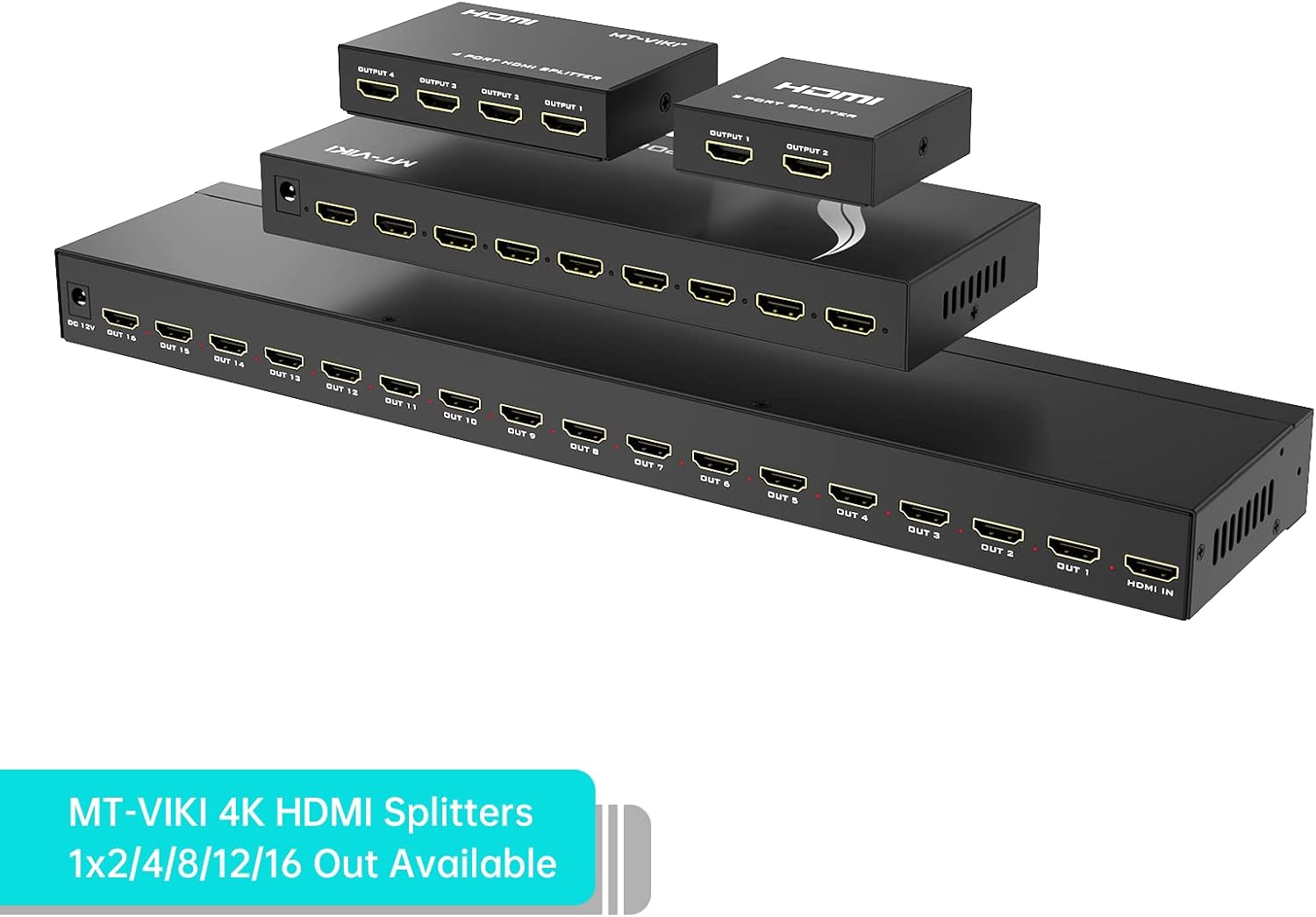 MT-ViKI HDMI Splitter 1 in 4 Out, 1x4 Power HDMI Splitter 4 Ports w/AC Adapter, 4Kx2K@30Hz 3D Full HD Distributor for PS4 Fire Stick HDTV - Image 2