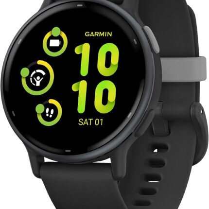 Garmin Vívoactive 5, Health and Fitness GPS Smartwatch, AMOLED Display, Up to 11 Days of Battery, Slate Aluminum Bezel with Black Case and Silicone Band