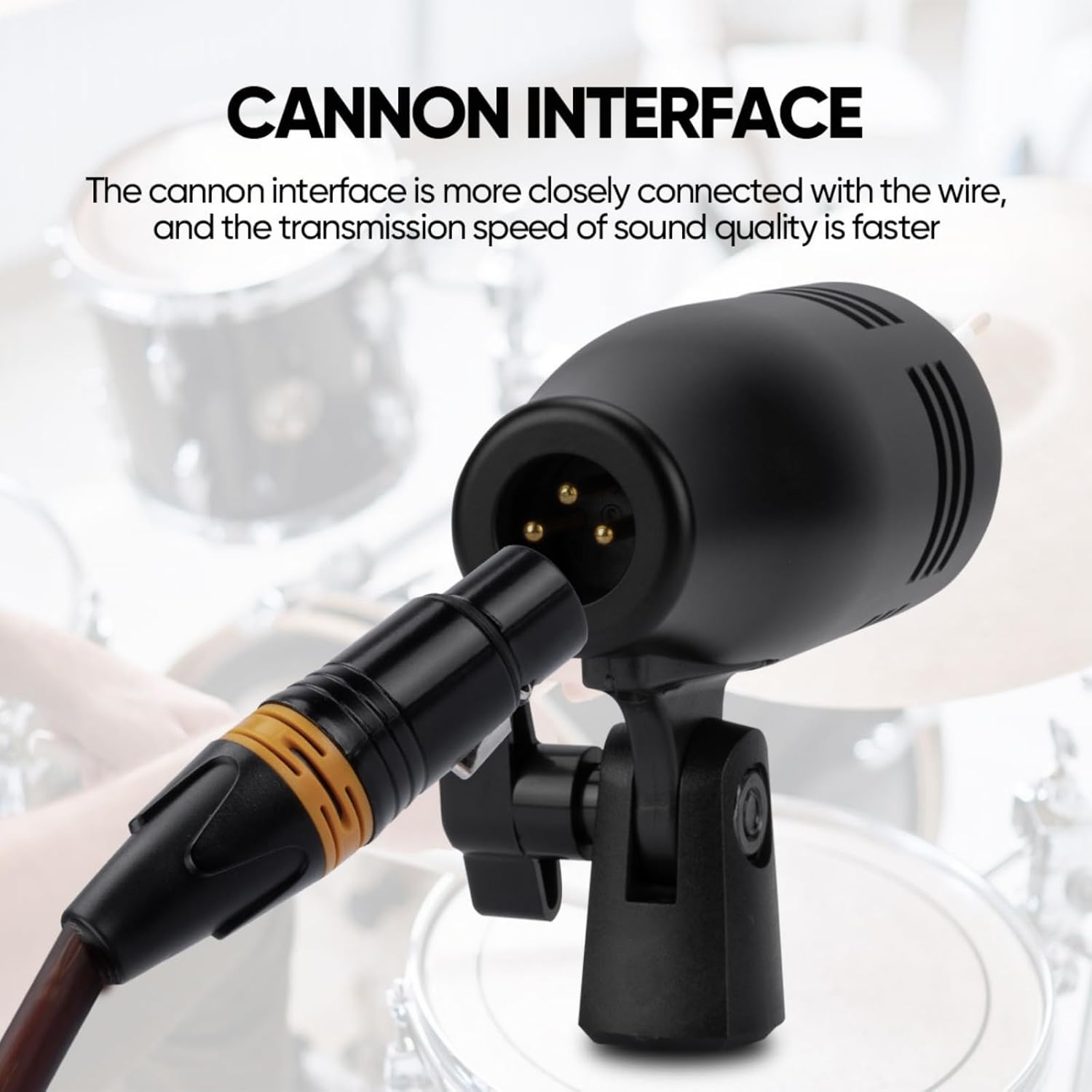 W IN-MIX 7 Piece Wired Dynamic Drum Mic Kit (Whole Metal)- Kick Bass, Tom/Snare & Cymbals Microphone Use for Drums, Vocal, Other Instrument Complete with Thread Clip, Mics Holder - Image 5