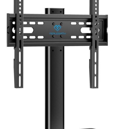 PERLESMITH Universal TV Stand, Table Top TV Stand for 32-60 inch TVs & Monitors, Height Adjustable TV Mount Stand Holds up to 88 lbs with Tempered Glass Base & Wire Management, VESA 400x400mm PSTVS04