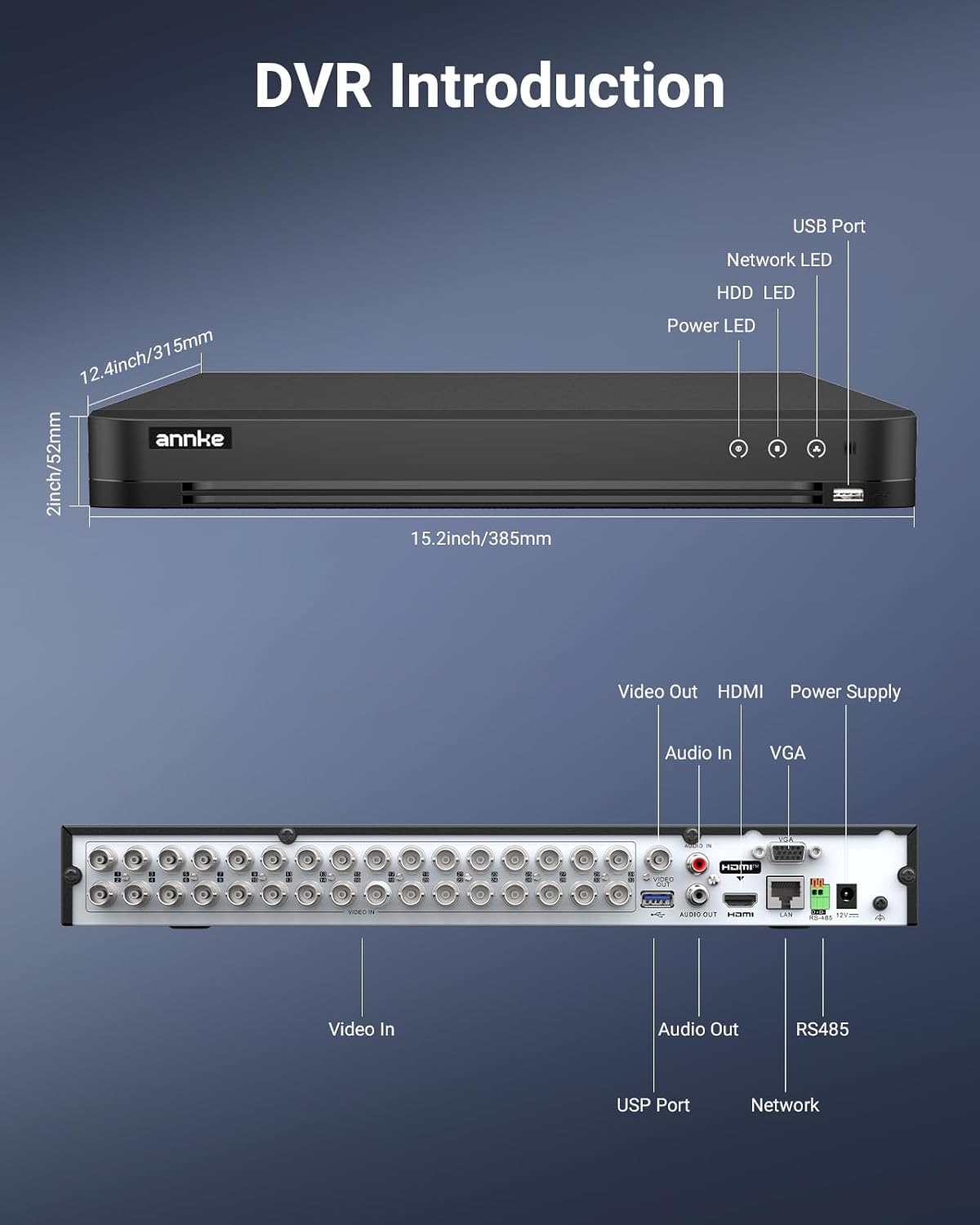ANNKE 32 Channel H.265+ Security AI 3K Lite DVR Recorder with 4TB Hard Drive, 5-in-1 5MP Surveillance CCTV 32CH Hybrid DVR with Human/Vehicle for Home/Business Security Camera System, P2P Technology - Image 8
