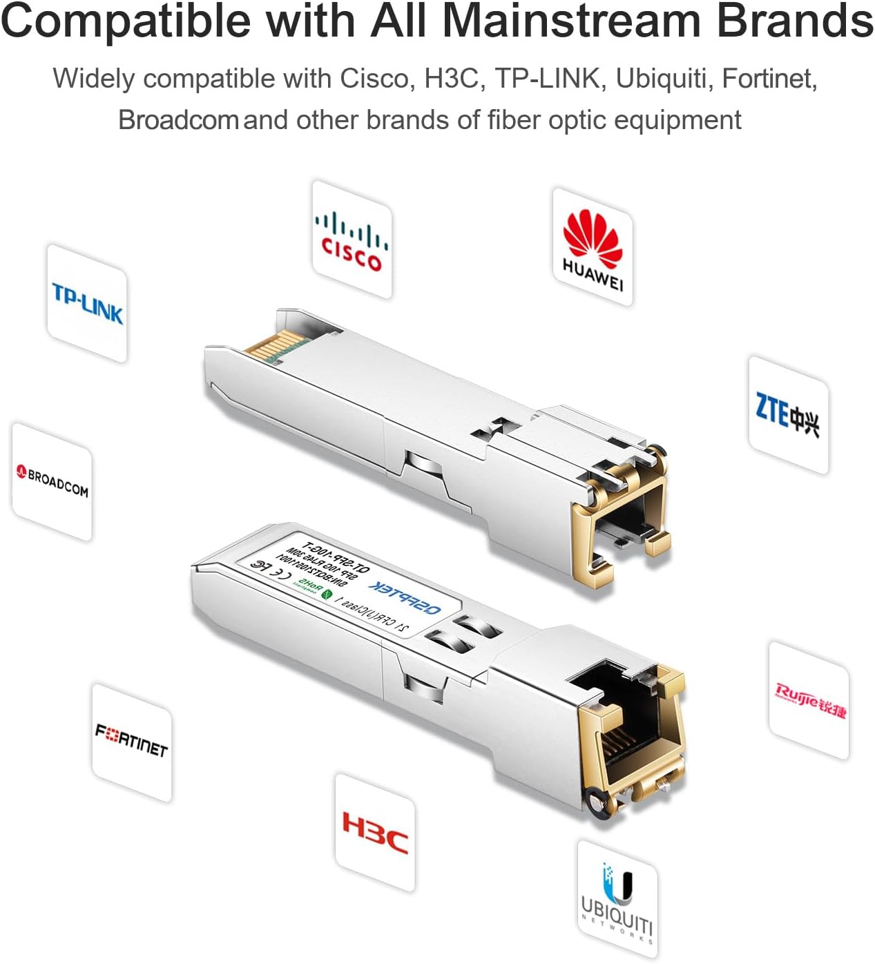 10GBASE-T SFP+ to RJ45 Transceiver, 10G Ethernet Copper Module, Optical SFP RJ 45 10Gb T Mini-GBIC Compatible with Cisco SFP-10G-T-S, Ubiquiti UF-RJ45-10G, Mikrotik, Supermicro, Fortinet, up to 30m - Image 5