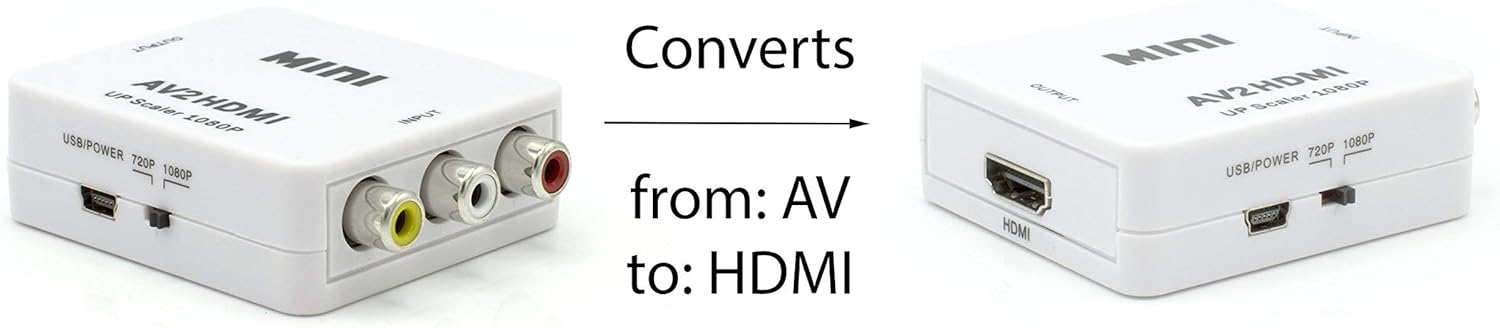 THE CIMPLE CO RCA to HDMI Converter (Analog to Digital Converter) - Converts from RCA/Composite/Red-White-Yellow - Does not Work in Reverse - UP CONVERTS - Black Kit - Image 3