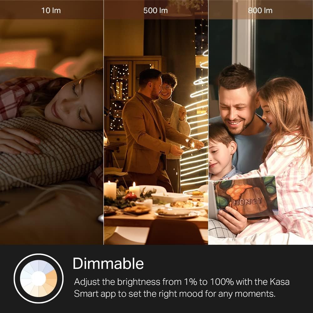 Kasa Smart Light Bulbs, Full Color Changing Dimmable Smart WiFi Bulbs Compatible with Alexa and Google Home, A19, 9W 800 Lumens,2.4Ghz only, No Hub Required, 4 Count (Pack of 1), Multicolor (KL125P4) - Image 10
