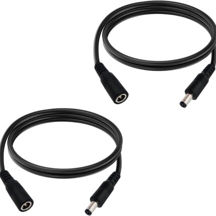 3.3FT DC Power Extension Cable 5.5mmx2.1mm 18AWG Male to Female 12V Extension Cable for CCTV Surveillance Camera Router LED Light Ba 2pcs