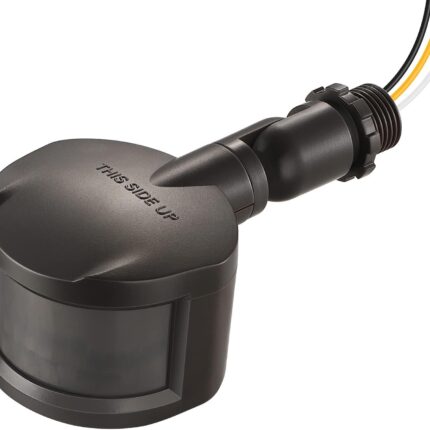 EDISHINE Motion Sensor, 180-Degree Replacement Motion Detector for Security Floodlights, Adjustable Time & Detection Sensitivity Range Up to 60 Feet, 3 Modes Pir Motion Sensor, Brown, UL Listed