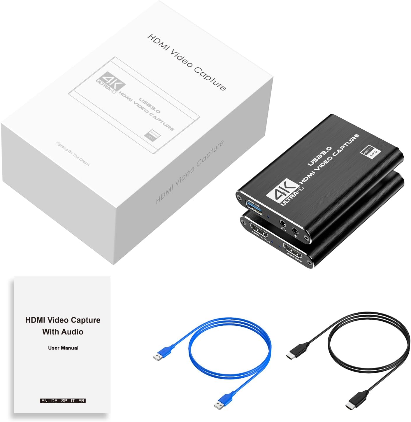 4K HDMI Capture Card for Streaming, Full HD 1080P 60FPS USB 3.0 Cam Link Game Audio Video Capture Card, Work with Camera/Nintendo Switch/Xbox/PS4/PS5/PC/OBS (Black) - Image 9
