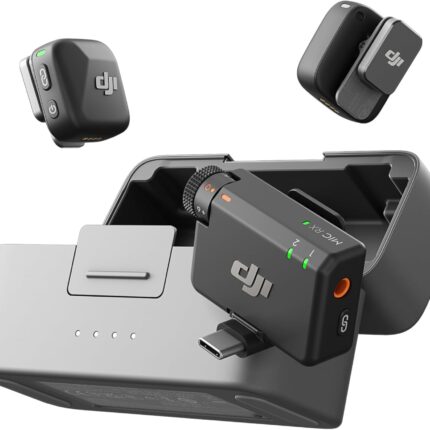 DJI Mic Mini (2 TX + 1 RX + Charging Case), Wireless Lavalier Microphone for iPhone/Camera/Android, Ultralight, Detail-Rich Audio, 48h Use, Noise Cancelling, Automatic Limiting, Vlog, Streaming