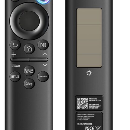BN59-01432A TM2360E Rechargeable Voice Remote for Samsung Smart TVs, Replacement for All 2021–2025 Samsung TV Remote Control with Solar Charging and Voice Search