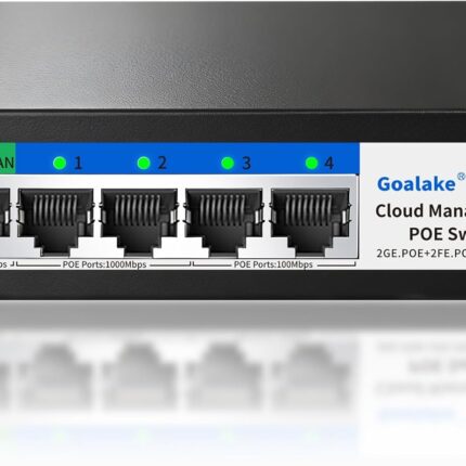 5-Port Ethernet PoE Switch (4 PoE Ports, 1 Uplink) with Extend Function, Easy Smart Managed Ethernet Switch, Plug & Play, Fanless Metal Design, VLAN, Qos,Desktop/Wall Mount