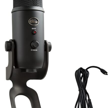Logitech Creators Blue Yeti USB Microphone for Gaming, Streaming, Podcast, YouTube, Discord, PC, Studio Sound, Plug & Play-Blackout