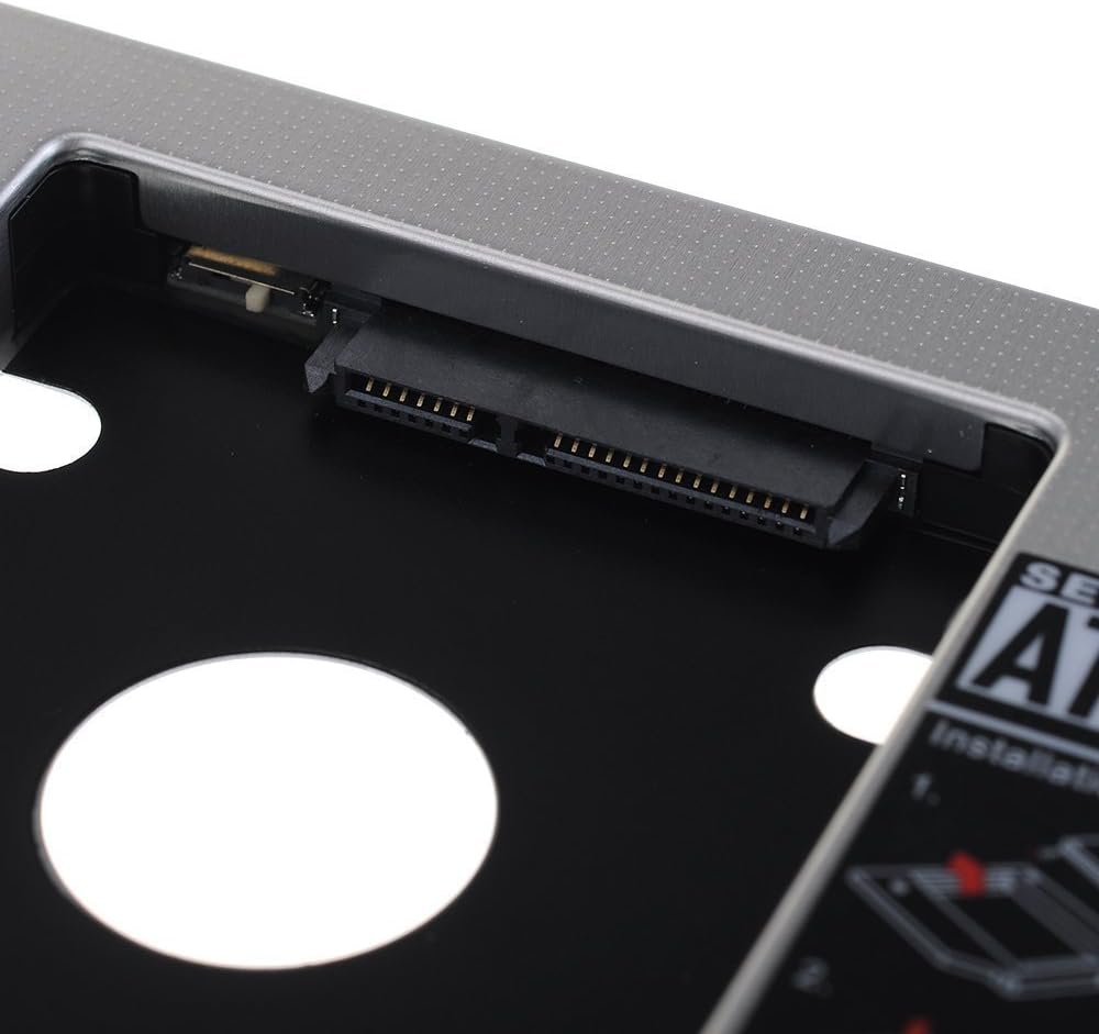 SDD Hard Drive Caddy Case,Universal 9.5mm SATA to SATA 2nd SSD HDD Hard Drive Caddy Adapter Tray Case for DELL HP Lenovo ThinkPad ACER Gateway ASUS Sony Samsung MSI Laptop - Image 7