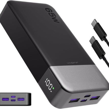 Portable Charger 65W Power Bank 20000mAh Compact USB C Laptop Power Bank Fast Charging Battery Pack for Laptop MacBook Dell XPS iPad Tablet Steam Deck iPhone 17/16/15/14 Series Samsung and More