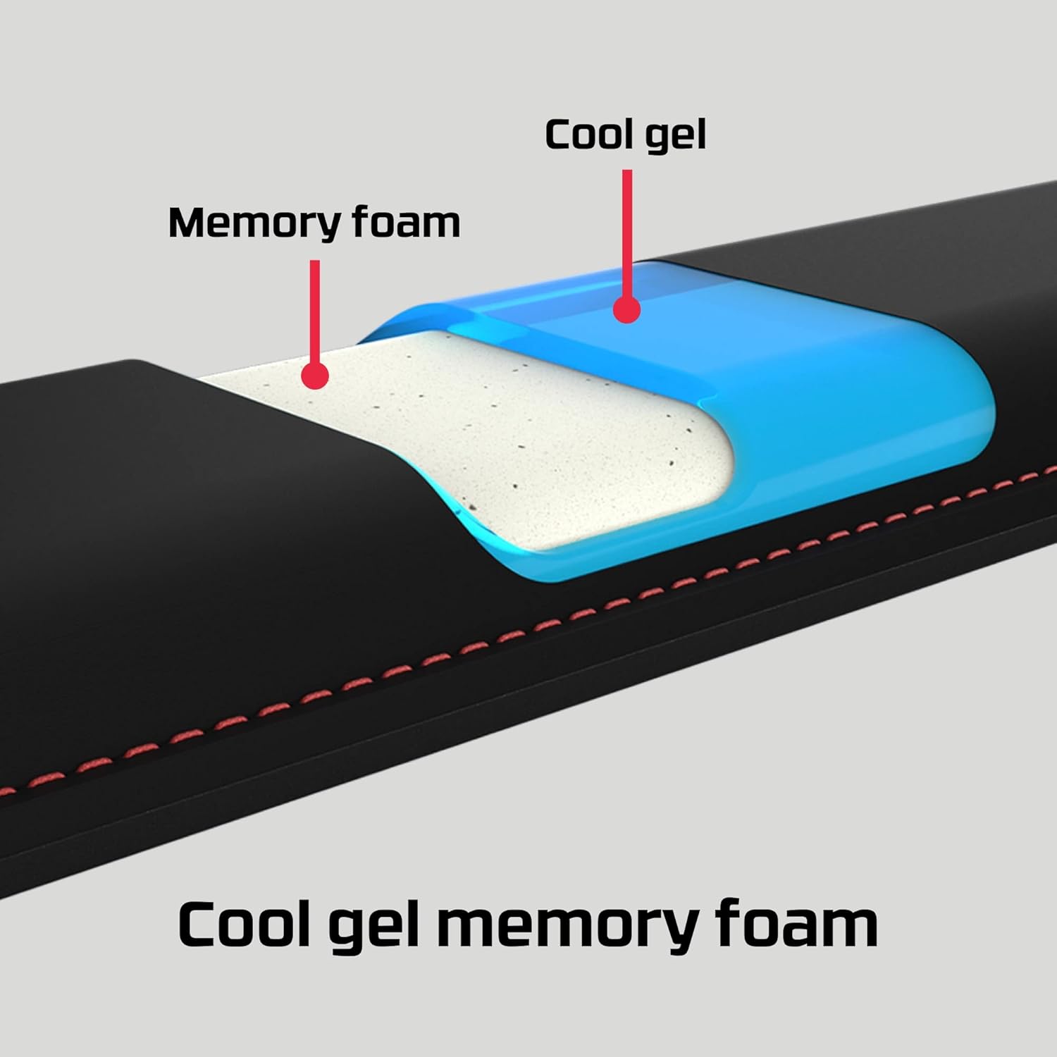 HyperX Wrist Rest – Tenkeyless – Cooling Gel – Memory Foam – Anti-Slip,Black - Image 2