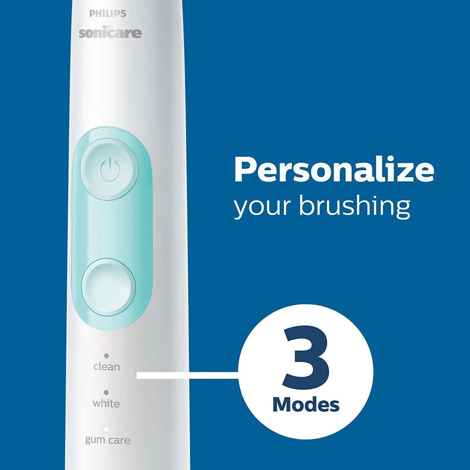 Philips Sonicare ProtectiveClean 5300 Rechargeable Electric Toothbrush, with Pressure Sensor, 3 Cleaning Modes, SmarTimer and QuadPacer, with 2 Bonus Brush Heads, Travel Case, Black, Model HX6423/34 - Image 5