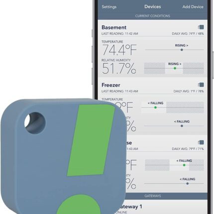 SensorPush HT1 Smart Temperature Sensor & Humidity Sensor - Thermometer & Hygrometer w/App Monitoring - Indoor/Outdoor Temperature and Humidity Monitor w/Heat Index for RV, Fridge & More
