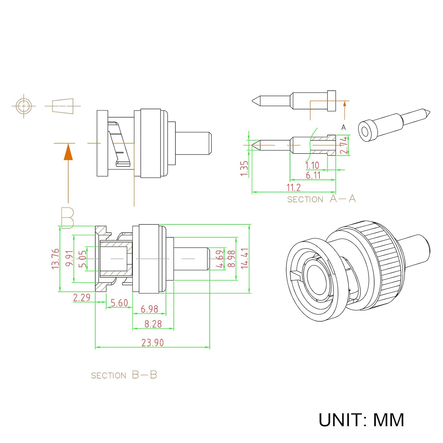 Eightwood 10pcs 50 Ohm BNC Crimp Male Connector for RG58 RG142 LMR195 Cable - Image 7