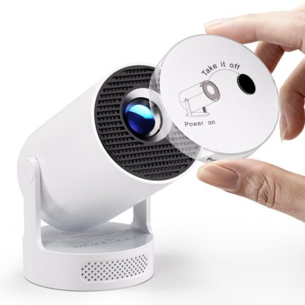 Magcubic 2025 Upgraded Mini Projector 4K support with WiFi 6 and Bluetooth 5.4, 5w Soundbase Speaker, Portable Projecteur with Auto Vertical Keystone 180° Rotatable Lens Cap for Movie Home HY300Pro+