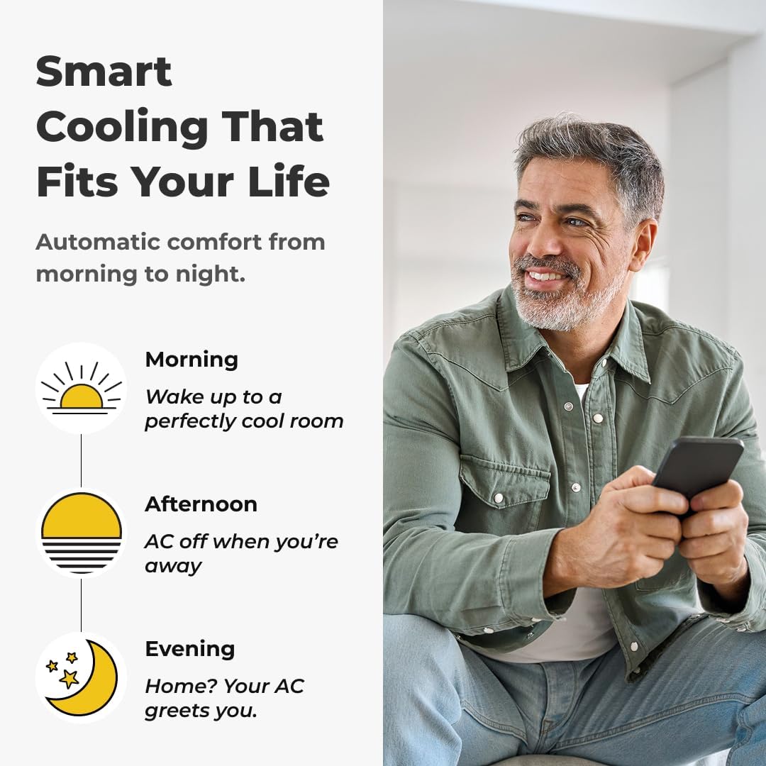 Sensibo Sky, Smart Wireless Air Conditioner Controller. Quick & Easy DIY Installation. Maintains Comfort with Energy Efficient. Automatic Wifi Thermostat Control App. Google, Alexa and Siri Compatible - Image 6