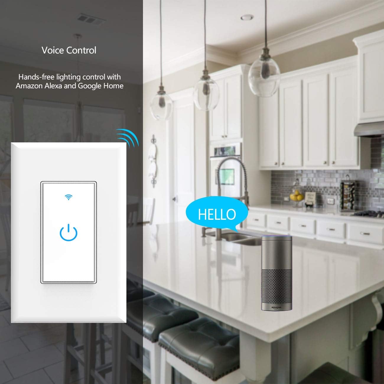 Smart Light Switch, WiFi Switch Touch Wall Switch 1 Gang, Compatible with Alexa Google Home - Image 2