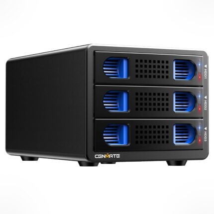 3 Bay Hard Drive Enclosure with Cooling Fan for 2.5“/3.5" SATA HDD/SSD with USB A/C 3.0, Support 60TB, Hot Swappable, Daisy Chain Expansion, Tool-Free HDD Enclosure, DAS(NO RAID/NAS)