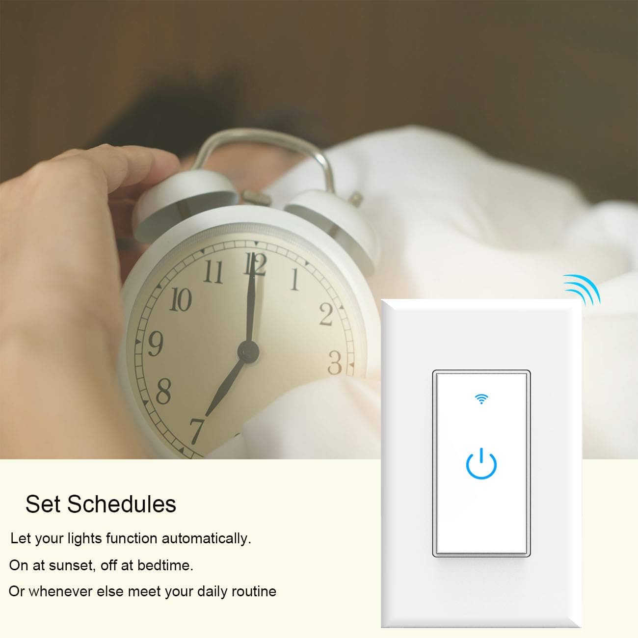Smart Light Switch, WiFi Switch Touch Wall Switch 1 Gang, Compatible with Alexa Google Home - Image 3
